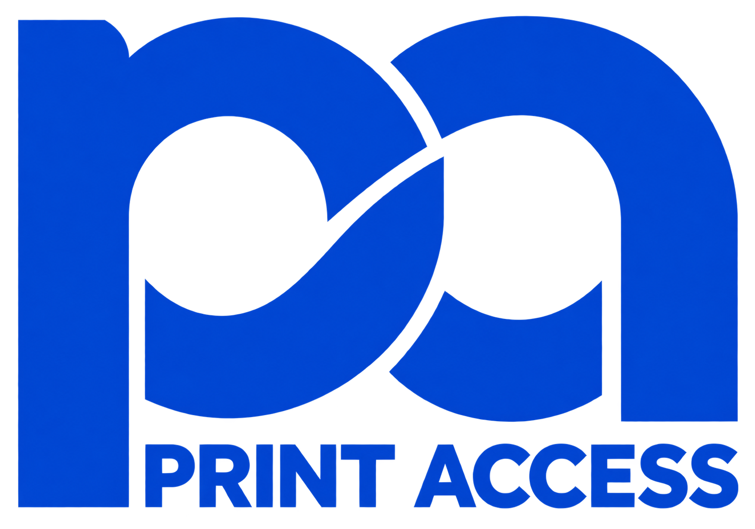 One-color blue PrintAccess logo